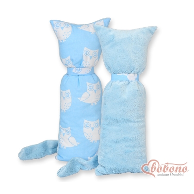 Schmusekatze Doppelseitig - Simple Eulen blau