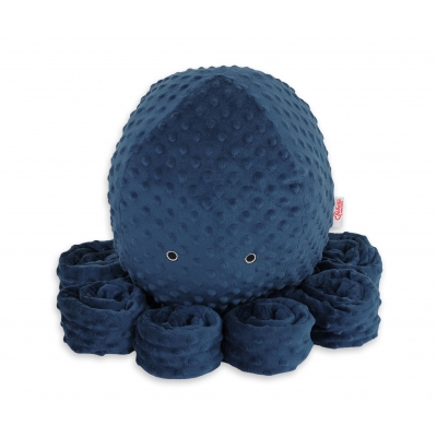 Schmusekrake groß - dunkel blau - Polka Dot Minky