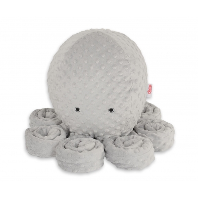 Schmusekrake groß - grau - Polka Dot Minky