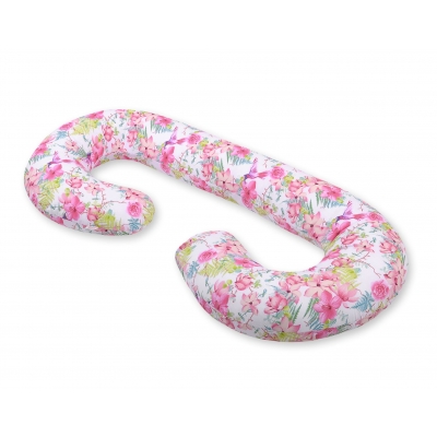 Schwangerschaftskissen C Form - Kolibri in Blumen