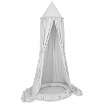 Babybett Himmel und Nestchen Set - Grau Baumwolle