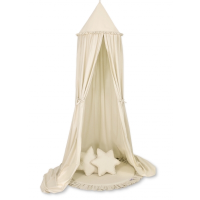 Set: Betthimmel + Spielmatte + Kissen - beige
