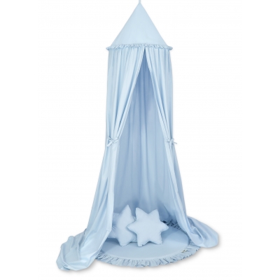 Set: Betthimmel + Spielmatte + Kissen - blau