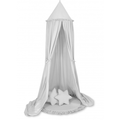 Set: Betthimmel + Spielmatte + Kissen - grau