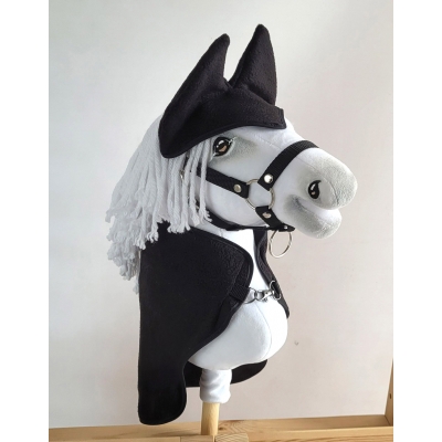 Set für Hobby Horse Decke mit Ohrenschützern Schwarz