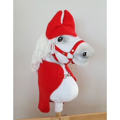 Set für Hobby Horse A3: Fleecedecke + Ohrenschützern Rot