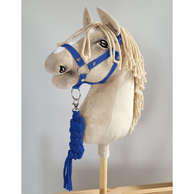 Halfter mit Anbindestrick aus Kordel für Hobby Horse A3 - blau