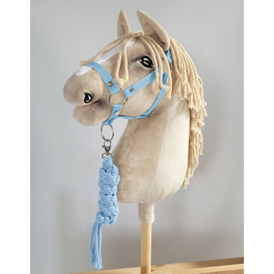 Halfter mit Anbindestrick aus Kordel für Hobby Horse A3 - hellblau