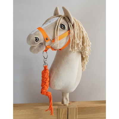 Halfter mit Anbindestrick aus Kordel A3 - neon-orange
