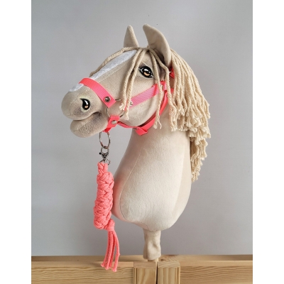 Halfter mit Anbindestrick aus Kordel A3 - neon-pink