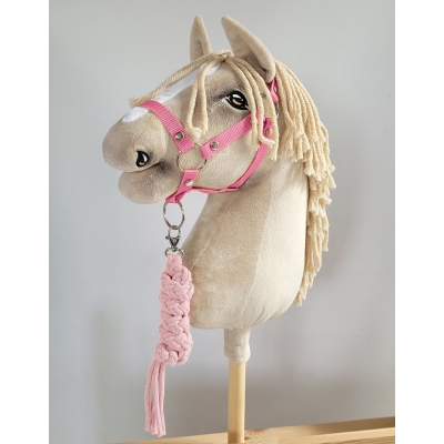 Halfter mit Anbindestrick aus Kordel für Hobby Horse A3 - rosa