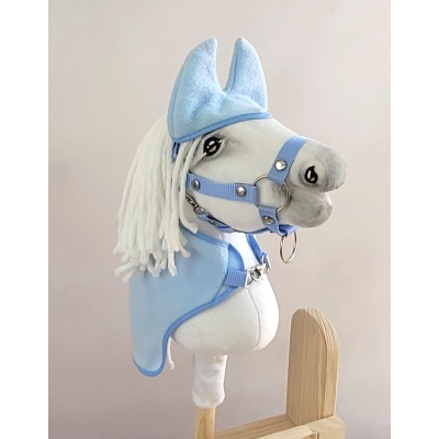 Decke mit Fliegenohren für Hobby Horse A4 - hellblau