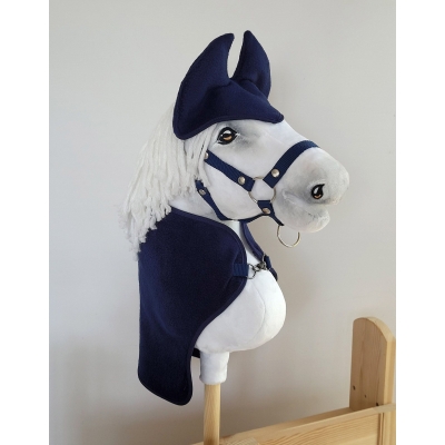 Set für Hobby Horse A3: Fleecedecke + Ohrenschützern - denim