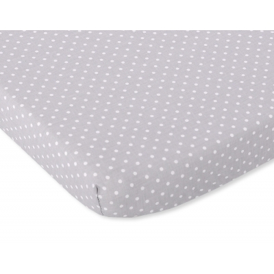 Spannbettlaken aus Baumwolle 120x60cm Grau-Punktemuster