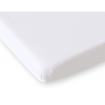 Spannbettlaken aus Baumwolle für Babybetten Baumwolle 140x70cm weiß