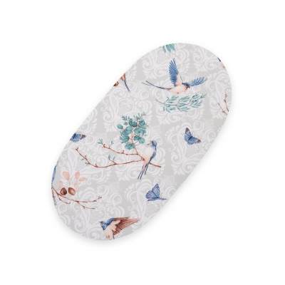 Spannbettlaken aus Baumwolle für Stubenwagen 75x35 cm - Blue birds