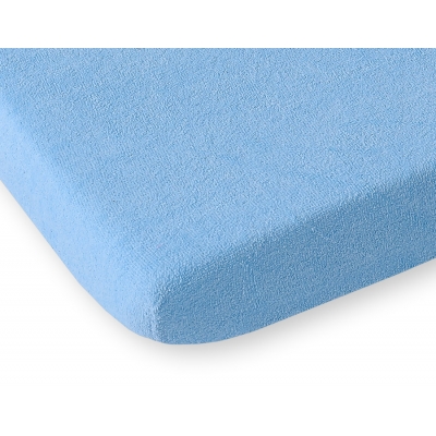 Spannbettlaken aus Frottee 120x60cm - Blau