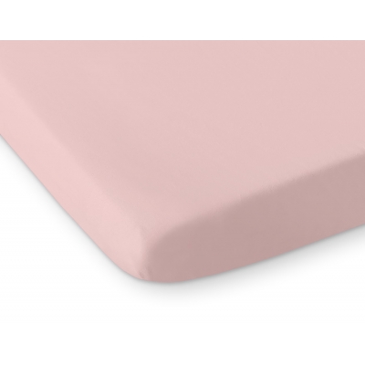 Spannbettlaken aus Baumwolle für Babybett 140x70cm weiß- altrosa