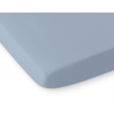 Spannbettlaken aus Baumwolle für Babybett 140x70cm weiß- pastellblau