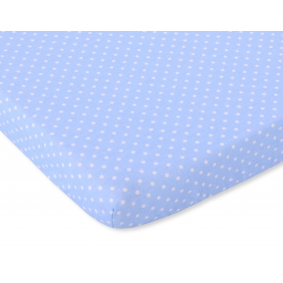 Spannbetttuch für Baby- und Kinderbetten Baumwolle 120x60cm Blau-Punktemuster