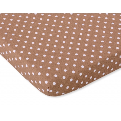 Spannbetttuch für Baby- und Kinderbetten Baumwolle 120x60cm Braun-Punktemuster