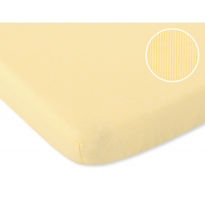 Spannbetttuch für Baby- und Kinderbetten Baumwolle 120x60cm gelbe Streifen