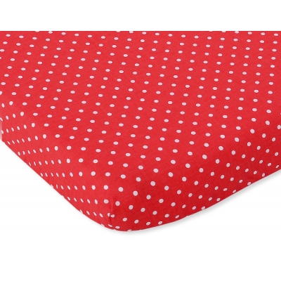 Spannbetttuch für Kinderbett 140x70cm Baumwolle 140x70cm Rot-Punktemuster