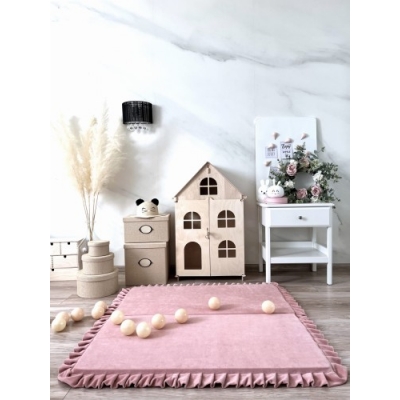 Quadrat Krabbelmatte aus Velvet Rosa