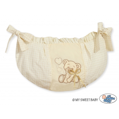 Spielzeugtasche - Bär mit Schleife creme