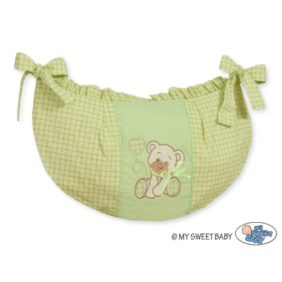 Spielzeugtasche - Bär mit Schleife grün