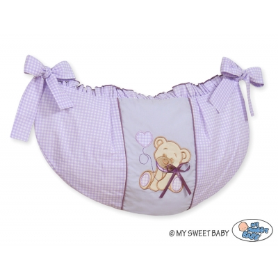 Spielzeugtasche - Bär mit Schleife lila