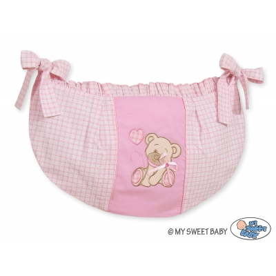 Spielzeugtasche - Bär mit Schleife rosa