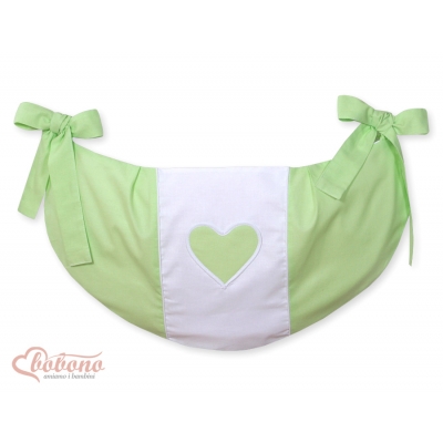 Spielzeugtasche für Babybett - Hängende Herzen grün