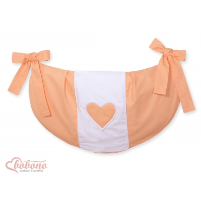 Spielzeugtasche für Babybett - Hängende Herzen orange