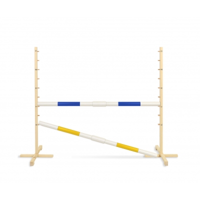 Sprunghindernis für Hobby-Pferd 160 cm mit zwei Stangen 50mm - blau