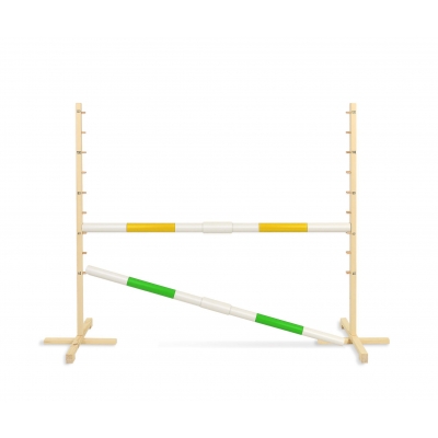 Sprunghindernis für Hobby-Pferd 160 cm mit zwei Stangen 50mm - gelb