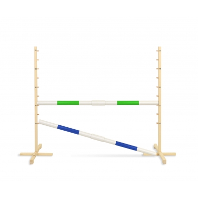 Sprunghindernis für Hobby-Pferd 160 cm mit zwei Stangen 50mm - grün