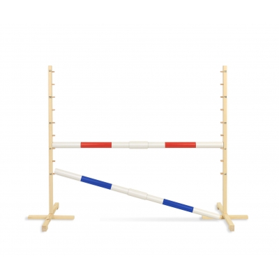 Sprunghindernis für Hobby-Pferd 160 cm mit zwei Stangen 50mm - rot