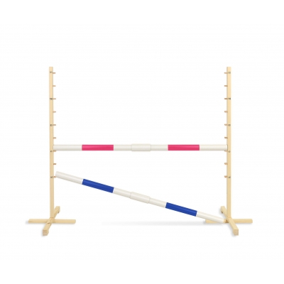 Sprunghindernis für Steckenpferd 160 cm mit zwei Stangen 50mm - pink