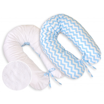 Still - und Entspannungskissen - Simple chevron blau-weiß