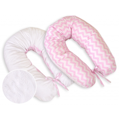 Still - und Entspannungskissen - Simple chevron rosa-weiß