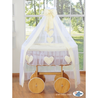 Stubenwagen Baby mit Himmel Deluxe - Amelie creme
