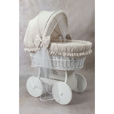 Stubenwagen mit Bettwäsche-Set Beige Ecru