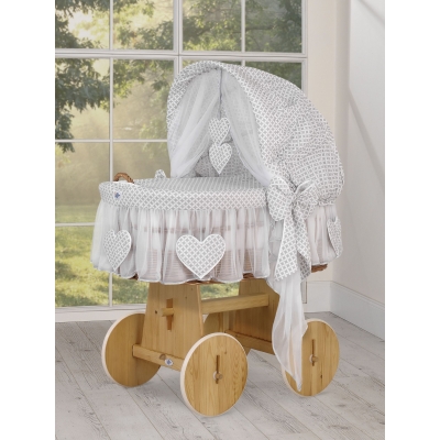 Stubenwagen mit Haube- Amelie Blumenmuster grau