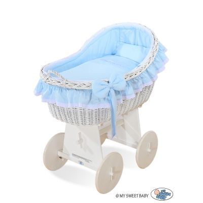 Babykorb Stubenwagen aus Weide Weiß
