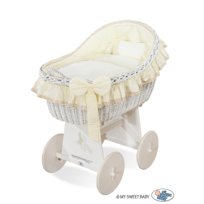 Stubenwagen mit Weidenhaube Carina - Creme