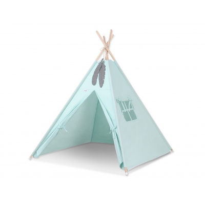 Teepee Kinderspiel-Zelt + Schmuckfedern GRATIS! - minze