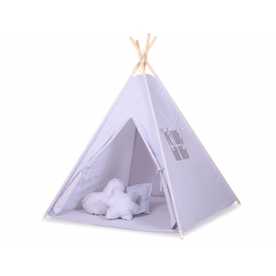Teepee Kinder Spielzelt Blumenmuster grau