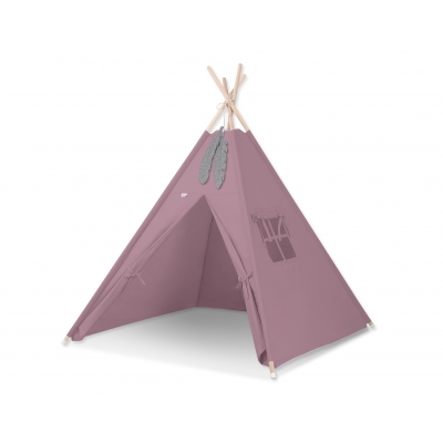 Teepee Kinder Spielzelt + Schmuckfedern GRATIS!- pastellviolett