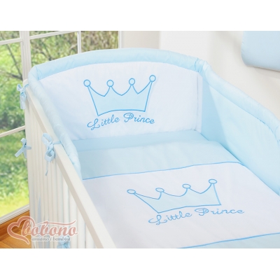 Universal Babybett Kopfschutz - Little Prince/Princess blau